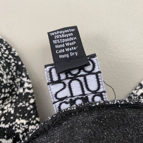 Clara Sun Woo Cardigan Top Womens Medium Black White Open Front Pockets Oversize - Picture 12 of 13